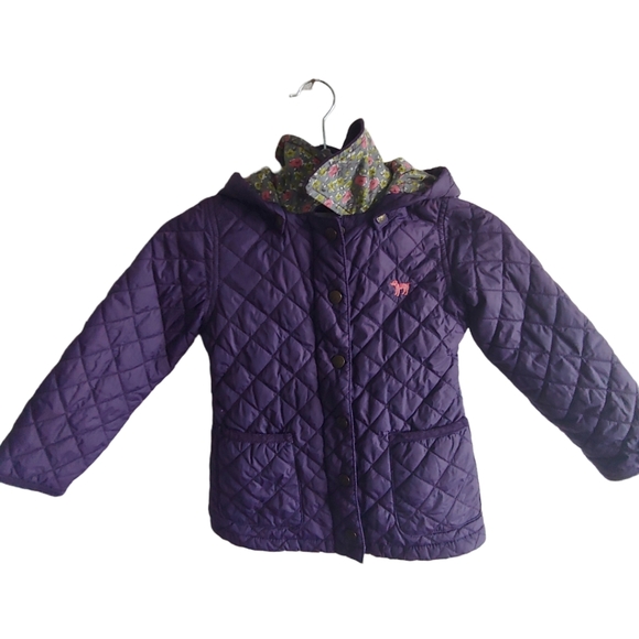 Mini Boden Other - Mini Boden Purple Hooded Quilted Jacket 5-6Y